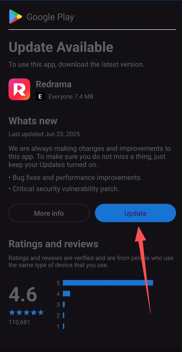 Update the application