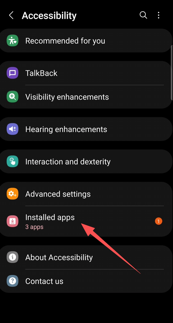 Tap Installed apps